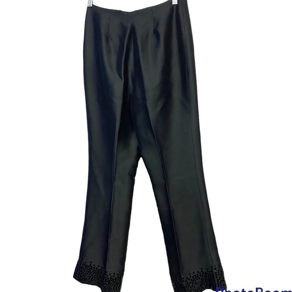 Ann Taylor FANCY DRESS SLACKS Pants 100% Silk w/ Sequin Hem Fully Lined - Picture 4 of 8